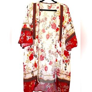 K157 Knox Rose Floral Kimono Large